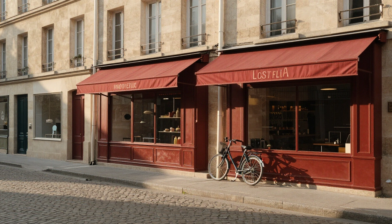 Rue pavée du premier arrondissement près des Halles à l'heure dorée